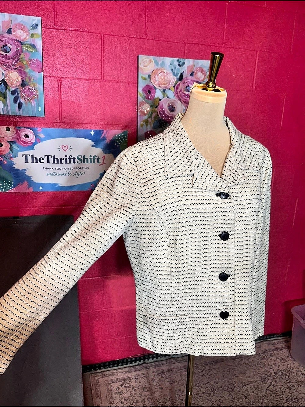CHICO'S Women's Textured Geometric Blazer Size 2